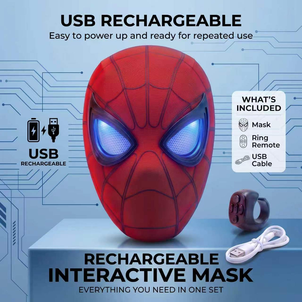 Maska S1 Spidey mrugające oczy SpiderGadżet™