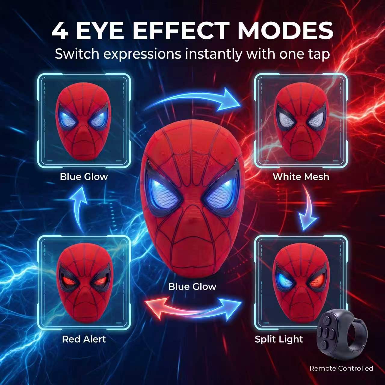 Maska S1 Spidey mrugające oczy SpiderGadżet™