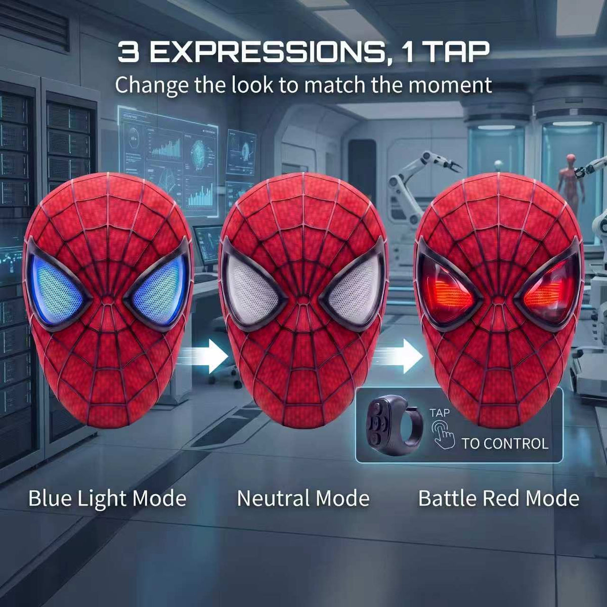 Maska S1 Spidey mrugające oczy SpiderGadżet™