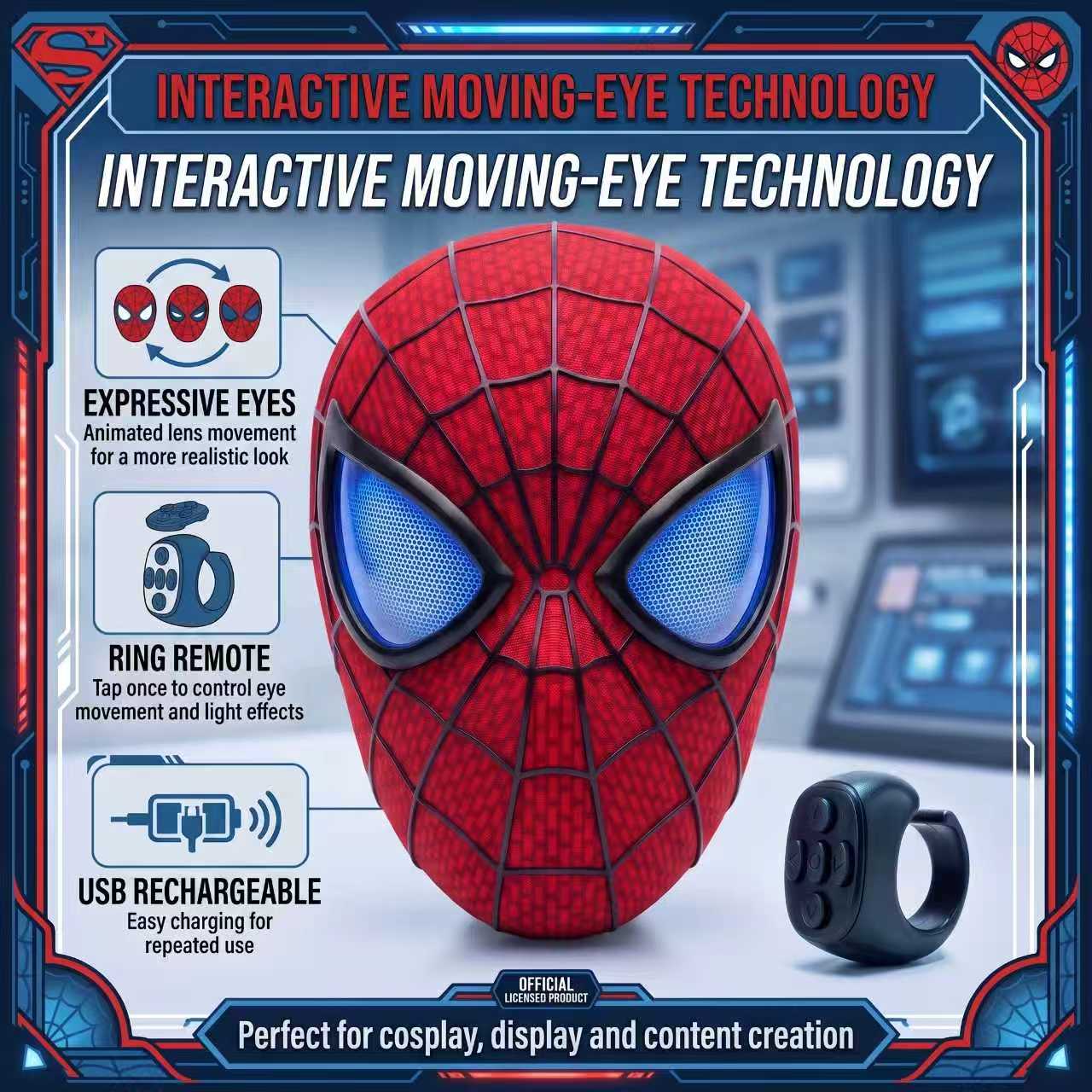 Maska S1 Spidey mrugające oczy SpiderGadżet™